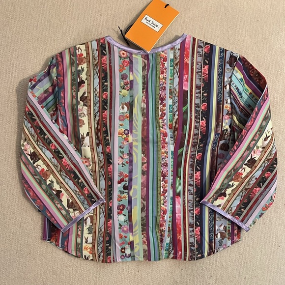 Paul Smith mainline for children’s girls sz 3/4 rabbits & roses stripe top - Picture 5 of 8